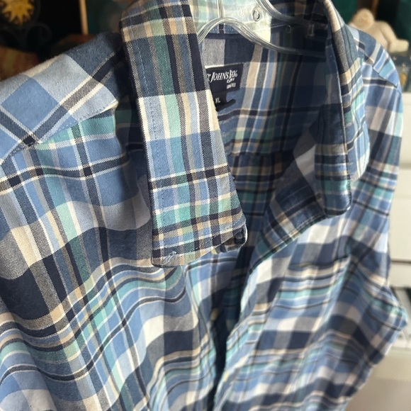 St. John's Bay Men's Blue and Black Plaid Shirt XL - Picture 5 of 12